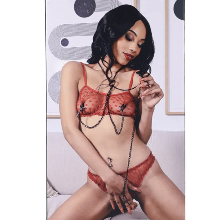 Saffron Nipple to Clit Set - Black