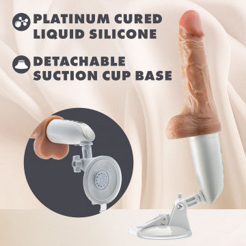 Dr. Hammer - 7 Inch Thrusting Dildo With Handle - Beige