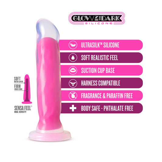 Marquee 8" Silicone Dual Density Dildo Neon Pink