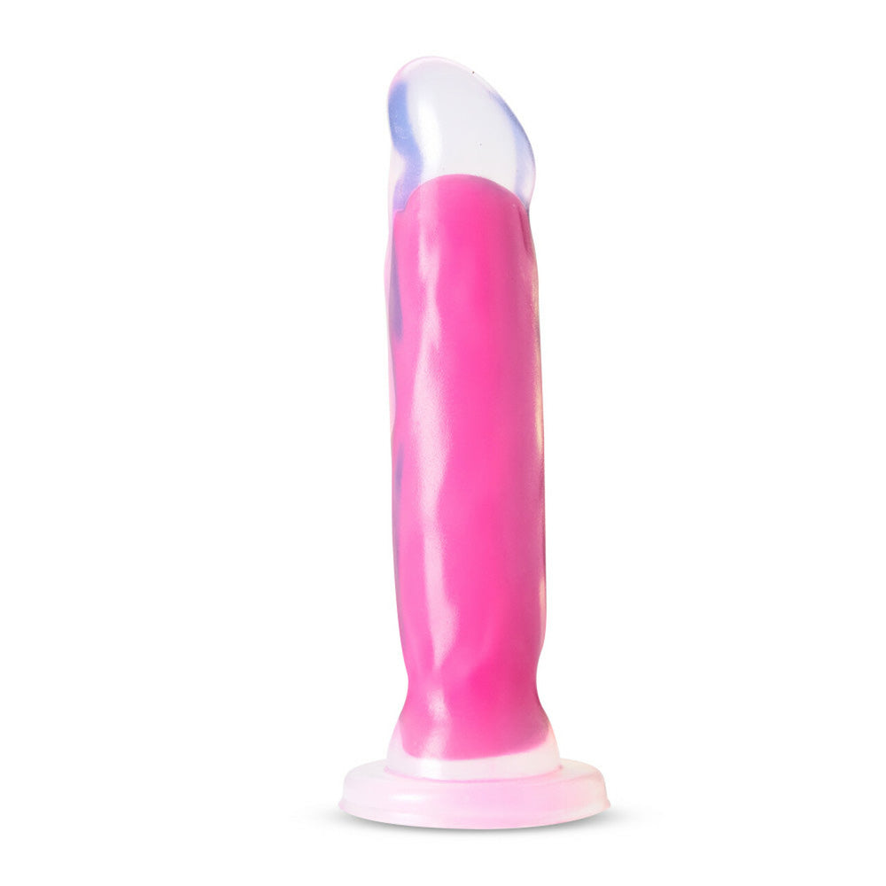8" Silicone Dual Density Dildo Neon Pink
