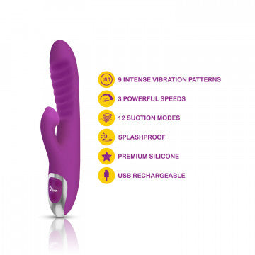 Frenzy Clitoral Suction Rabbit - Berry